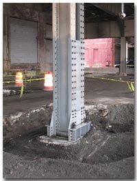 This view is of the seismic retrofit of the column and foundation of the 12th Street Viaduct photo.