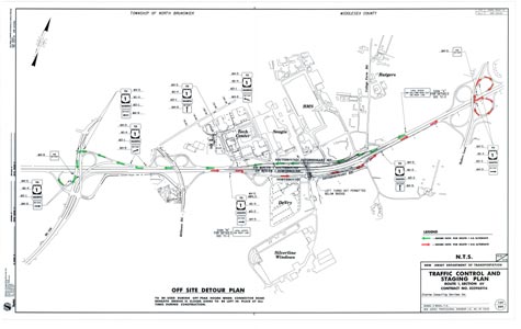 traffic control and staging plan graphic