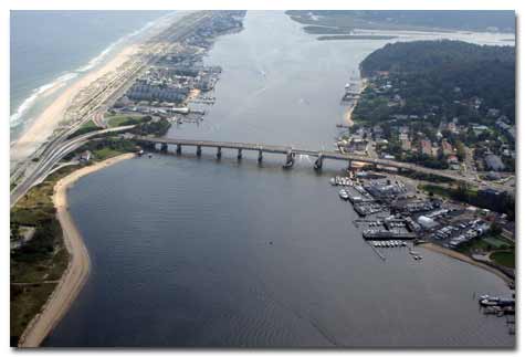 aerial photo of existing bridge