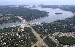 aerial photo of the route 70 over the manasquan river bridge