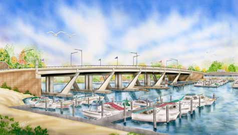 Architectural rendering of the new bridge 