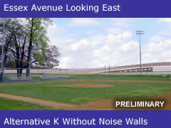 Essex Avenue Looking East from Bellmawr Park Ballfields - Alternative K