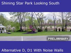 Shining Star Park Looking South Toward I-295 and Little Timber Creek - Alternatives D, D1