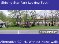 Shining Star Park Looking South Toward I-295 and Little Timber Creek - Alternatives G2, H1