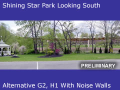 Shining Star Park Looking South Toward I-295 and Little Timber Creek - Alternatives G2, H1