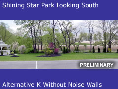 Shining Star Park Looking South Toward I-295 and Little Timber Creek - Alternative K