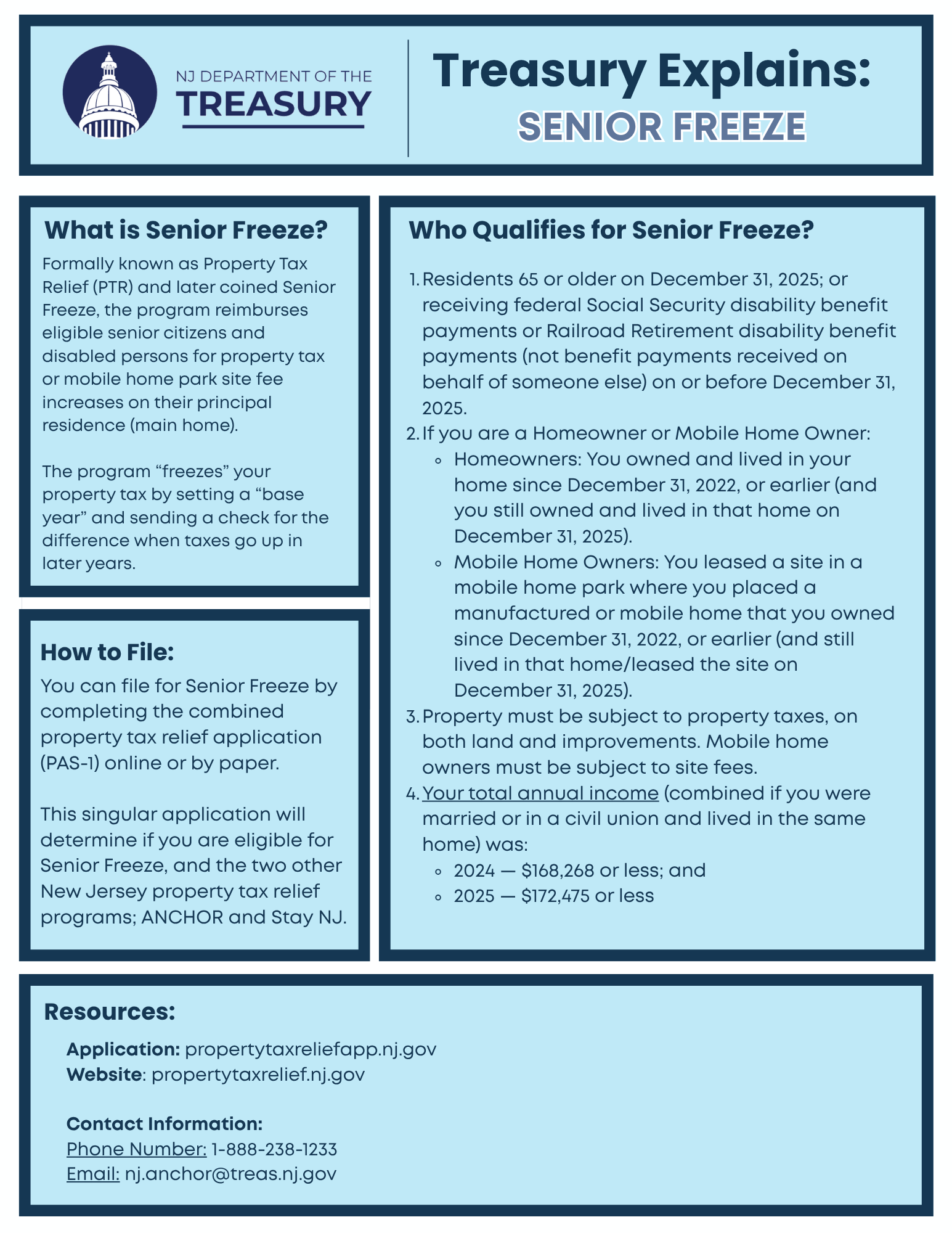 Senior Freeze flyer