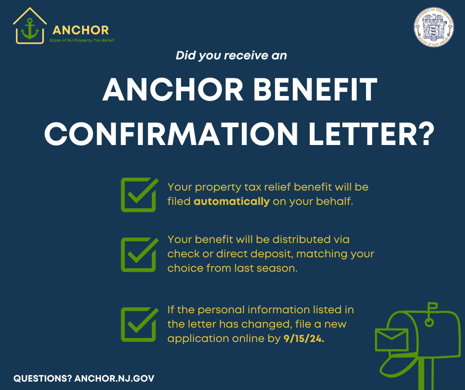 Department of the Treasury ANCHOR State of New Jersey Property Tax