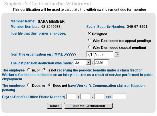 withdrawal cert screen 2