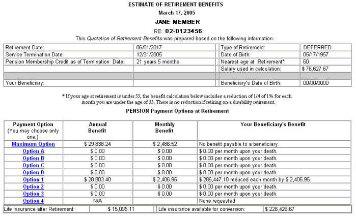 retirent calculation