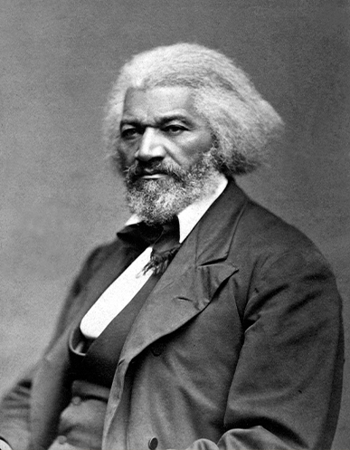 Sepia-toned portrait photograph of Frederick Douglass, circa 1879. Douglass, in his early sixties, faces slightly to the right wearing a dark formal coat, white shirt, and dark tie, with white hair and a full white beard. Sepia-toned portrait photograph of Frederick Douglass, circa 1879. Douglass, in his early sixties, faces slightly to the right wearing a dark formal coat, white shirt, and dark tie, with white hair and a full white beard.
